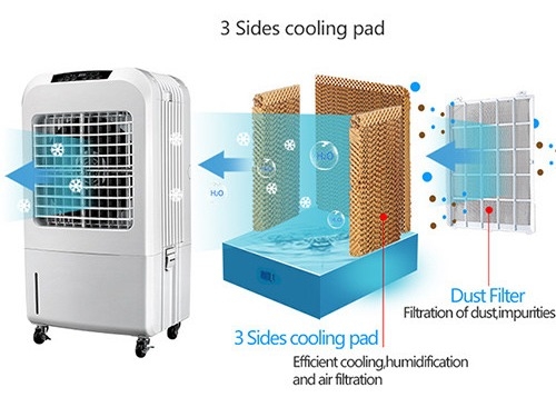 Máy làm mát bay hơi di động 115W Làm mát nhanh 3200m3/h